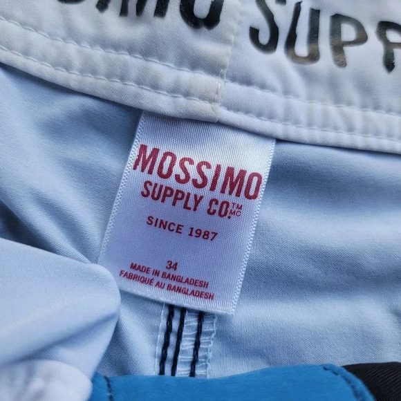 Mossimo Supply Co. Men's Blue White Striped Board Swim Surf Shorts Pockets Sz M - Picture 10 of 10